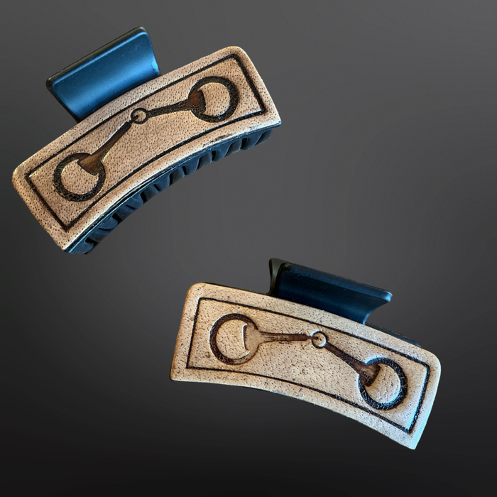 Westrian International - Equestrian Claw Clip Hair Pin with Snaffle Bit in Leather
