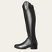 Black riding boot on a white background