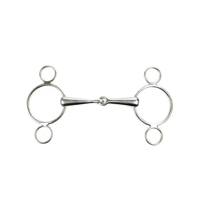 Korsteel Stainless Steel Solid Jointed Mouth 3 Ring Continental Gag Bit