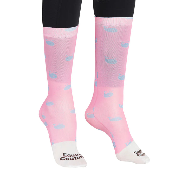 Equine Couture Ladies Boot Socks - Whales
