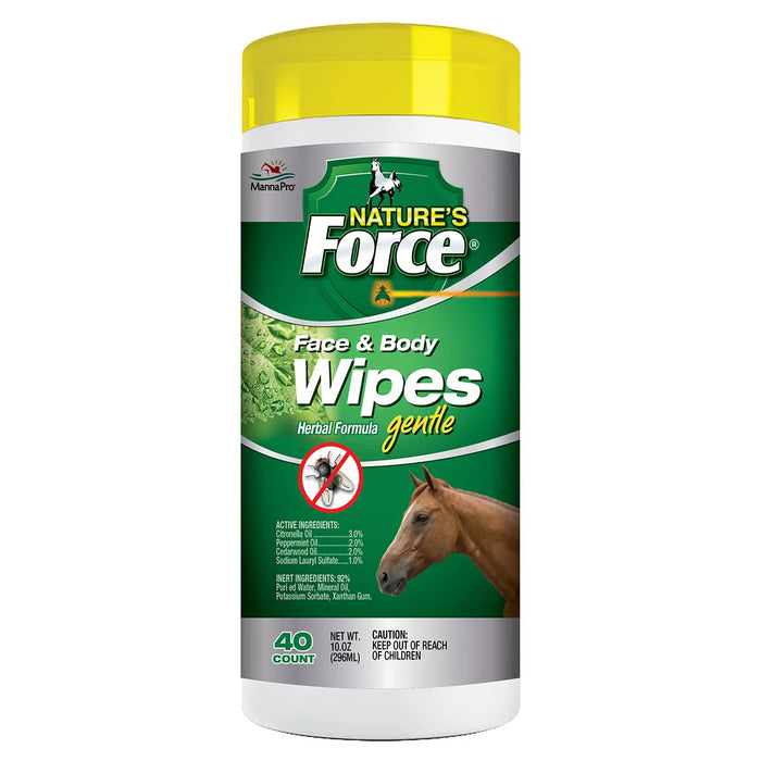 Nature's Force Face & Body Wipes for Horses 40 Count