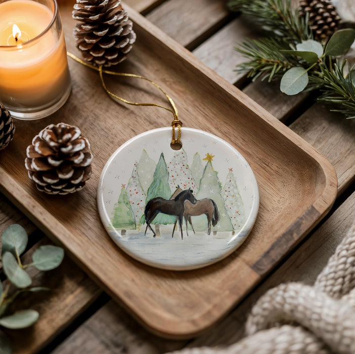 Bettina Norton Artwork - Ceramic Horse Ornaments - Equestrian Christmas Decor HorsGrl