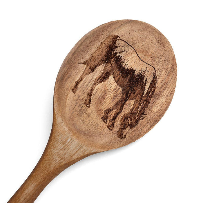Blue Stallion Farm Horse Acacia Wood Cooking Spoon