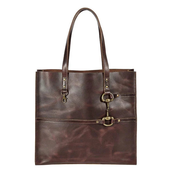 AWST Int'l Snaffle Bit Leather Tote Bag