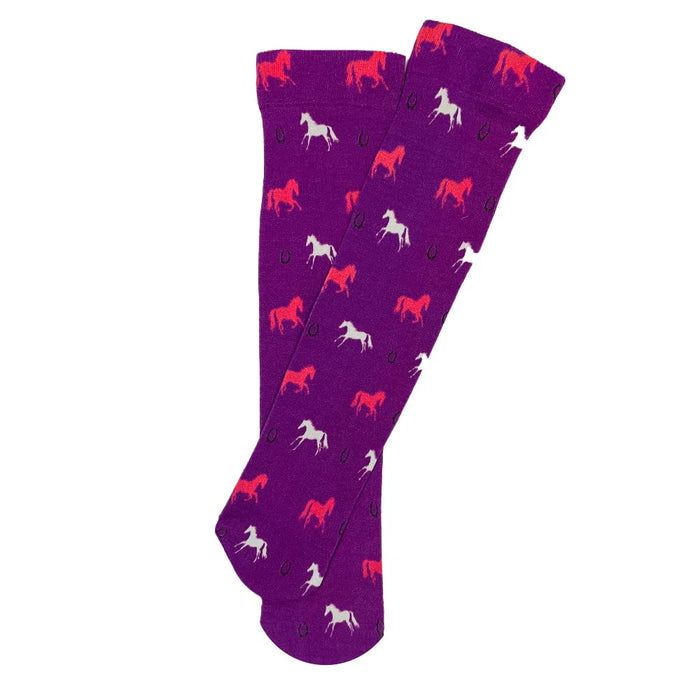 Kids Lila horse & horse Shoe Socks