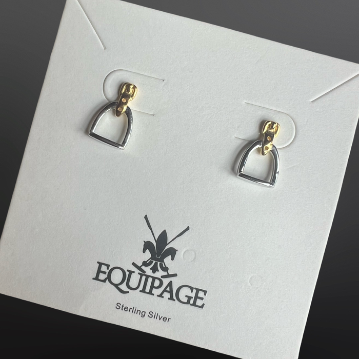 Westrian International - Sterling Silver English Equestrian Stirrup Leathers Earrings