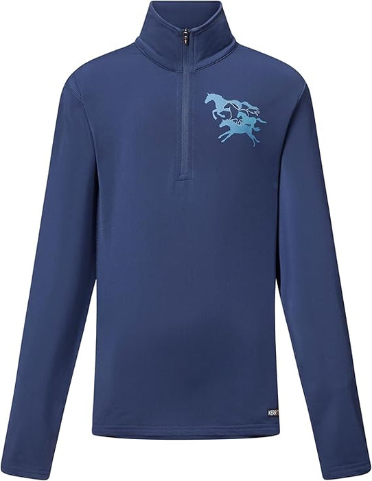 Kerrits Kids In Stride Quarter Zip Fleece Tech Top - Nightsky