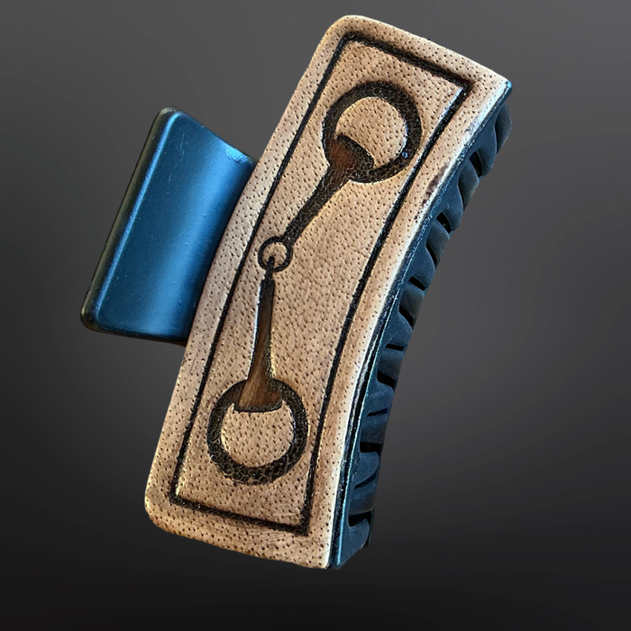 Westrian International - Equestrian Claw Clip Hair Pin with Snaffle Bit in Leather