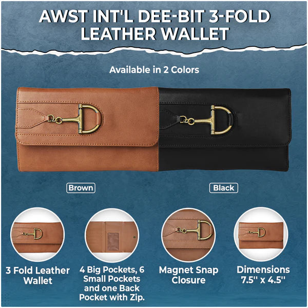 AWST Int'l Dee-Bit 3-Fold Leather Wallet