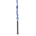 64" blue nylon lunge whip with a rubber handles on a white background.