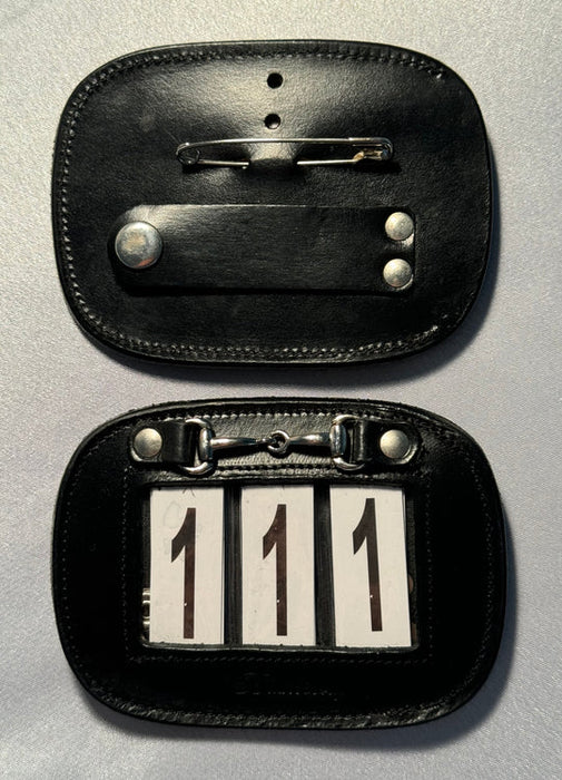 Competition Leather Number Holder Embellished w/Silver Bit 3 Number (Single)