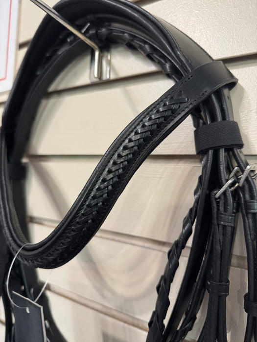 Grewal Wicker Braided Monocrown Bridle with Reins