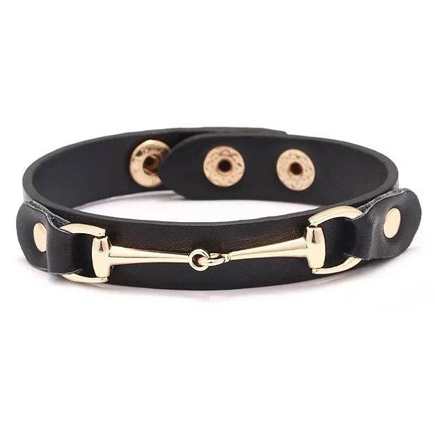 Faux Leather Snaffle Bracelet