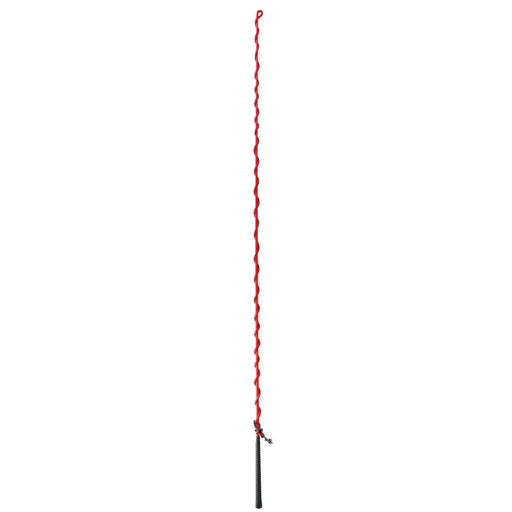 64" Red nylon lunge whip with a rubber handles on a white background.