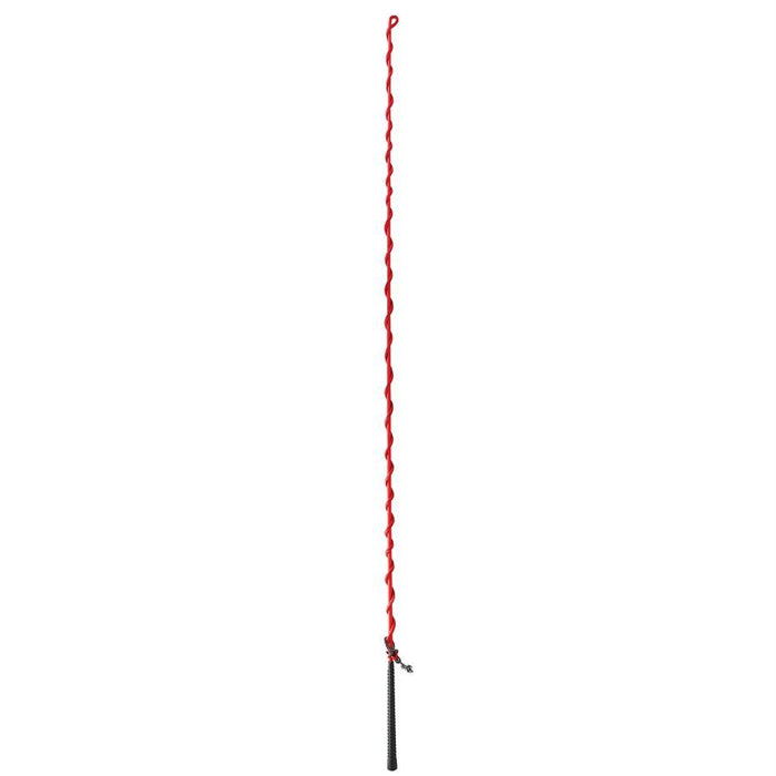 64" Red nylon lunge whip with a rubber handles on a white background.