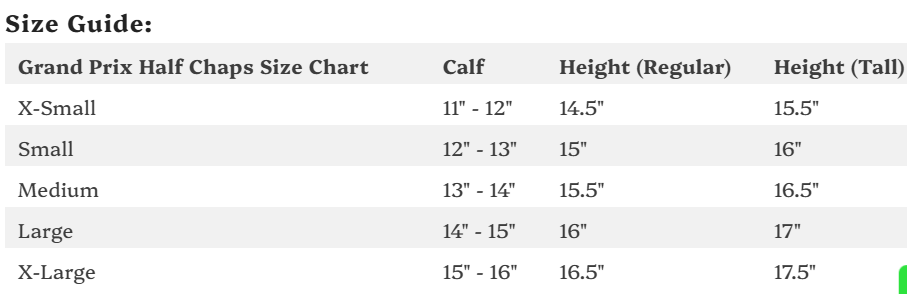 Grand Prix Elite Leather Half Chaps