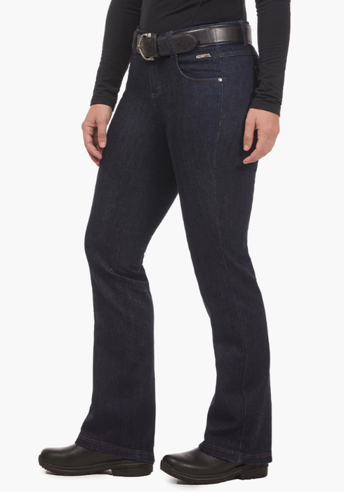 Stretch Denim Silicone Knee Patch Bootcut Riding Pant