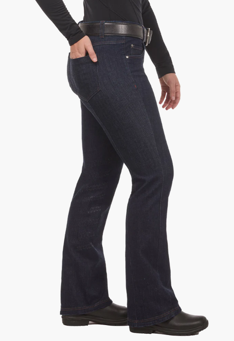 Stretch Denim Silicone Knee Patch Bootcut Riding Pant
