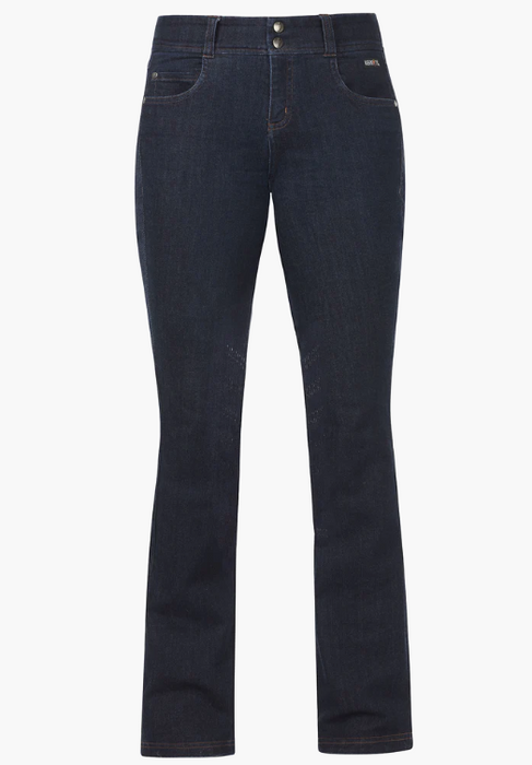 Stretch Denim Silicone Knee Patch Bootcut Riding Pant