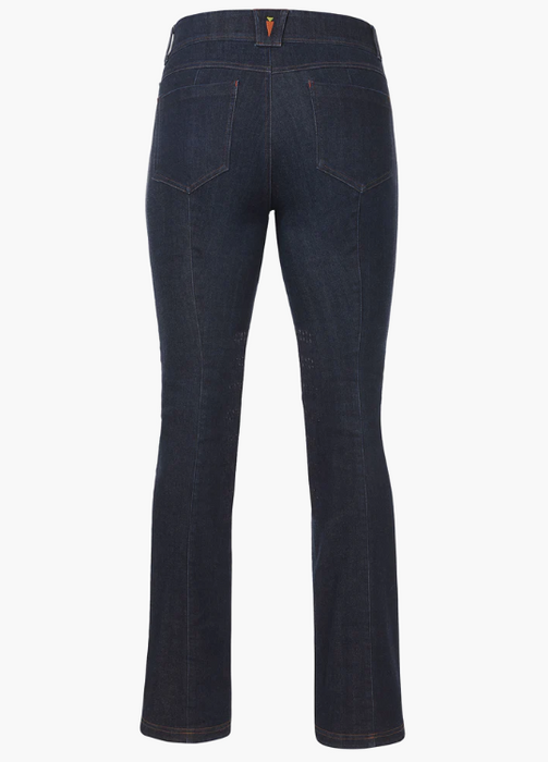 Stretch Denim Silicone Knee Patch Bootcut Riding Pant