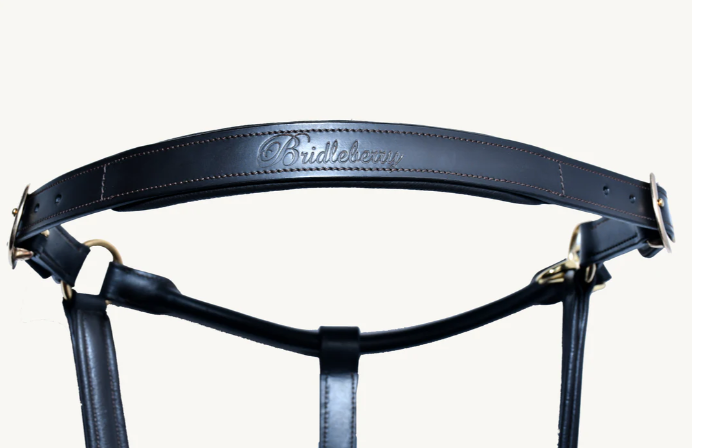 #3 Full Grain Hunter Style Leather Halter w/Top Stitched Design