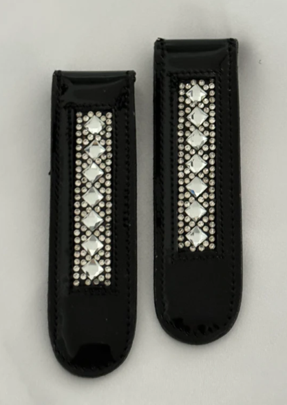 Black Patent Leather Set of Boot Clips