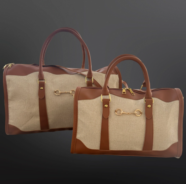 Faux Leather Snaffle Bit Equestrian Duffel Handbag