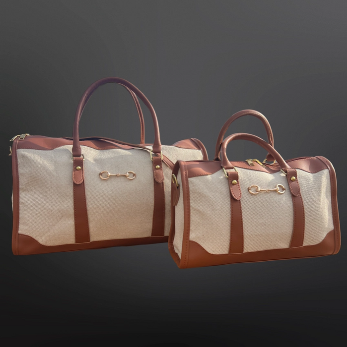 Faux Leather Snaffle Bit Equestrian Duffel Handbag