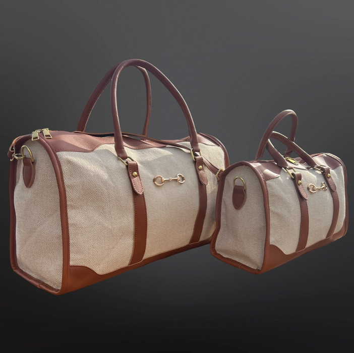 Faux Leather Snaffle Bit Equestrian Duffel Handbag