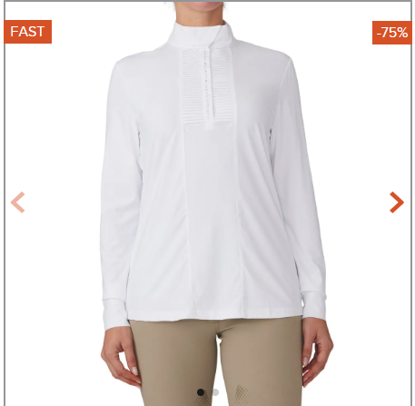 Ovation Women's Elegance Grace Long Sleeve Show Shirt - White