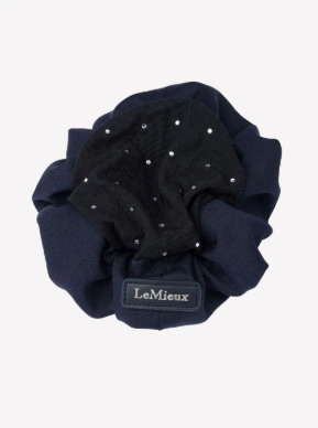 Scrunchie with Crystal Hair Net Navy/Black
