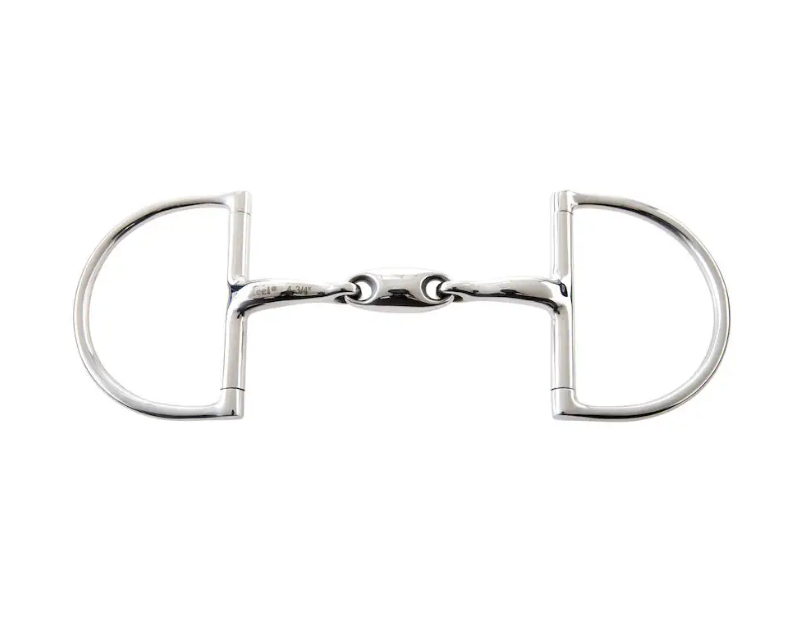 JP Korsteel Stainless Steel Oval Link Hunter Dee Ring Snaffle Bit
