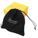 A black drawstring pouch with white 'Grewal' branding in the foreground, with a yellow branded box behind it on a white background.