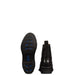 A pair of black leather paddock boots shown from the back, displaying the textured black outsole with blue grip strips and the back profile of the boot with pull tab against a white background.