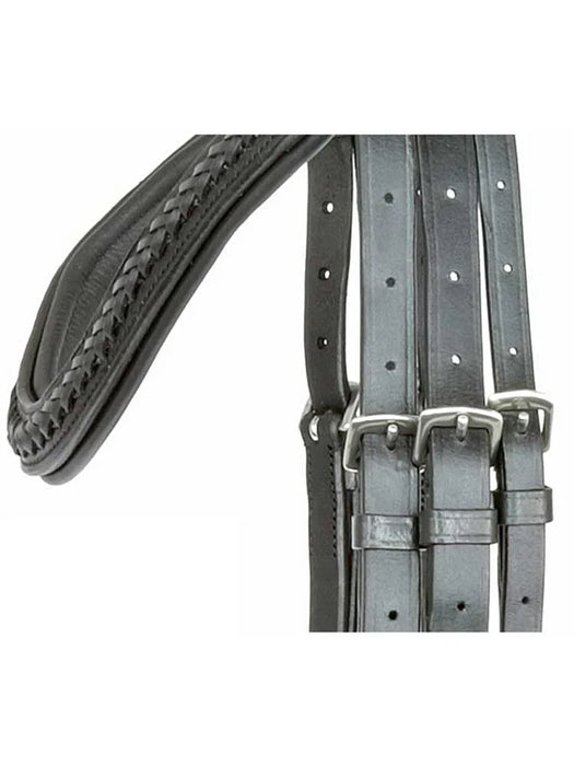 Grewal Wicker Braided Monocrown Bridle with Reins
