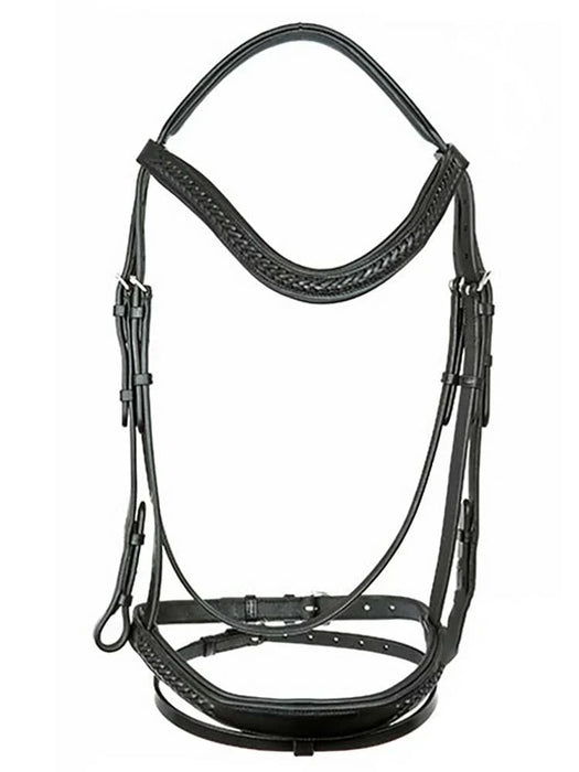 Grewal Wicker Braided Monocrown Bridle with Reins