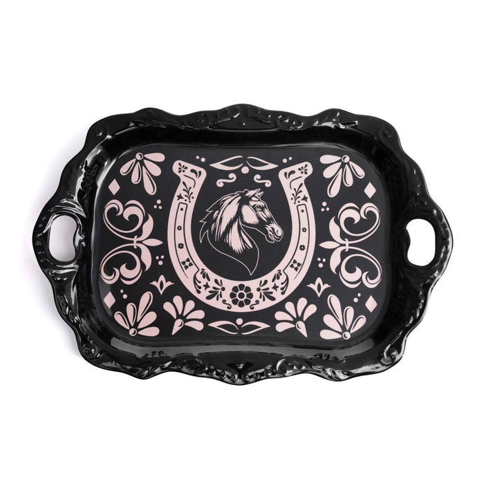 Lucky Charm Horseshoe 18" Melamine Serving Tray