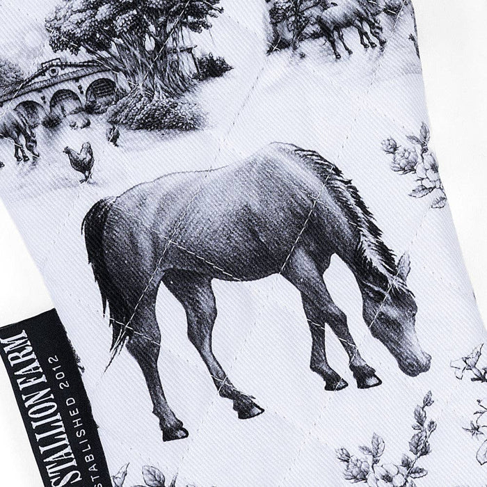 Blue Stallion Farm Farm Toile Cotton Oven Mitts Pair