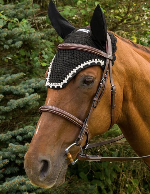 Equine Couture Fly Bonnet with Pearls and Crystals
