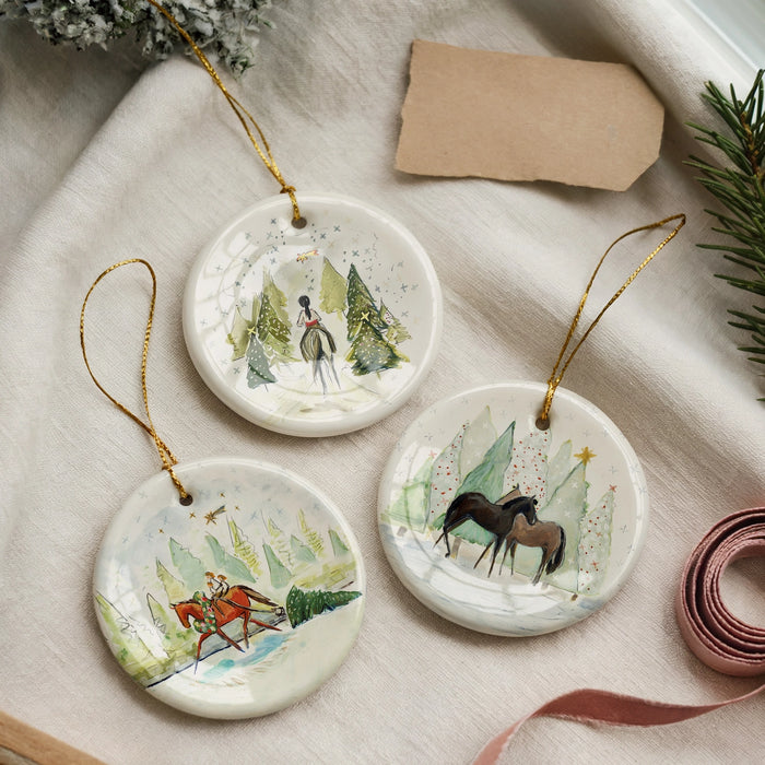 Bettina Norton Artwork - Ceramic Horse Ornaments - Equestrian Christmas Decor HorsGrl