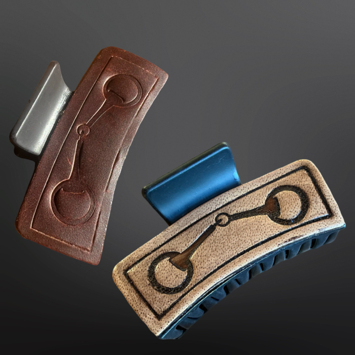 Westrian International - Equestrian Claw Clip Hair Pin with Snaffle Bit in Leather