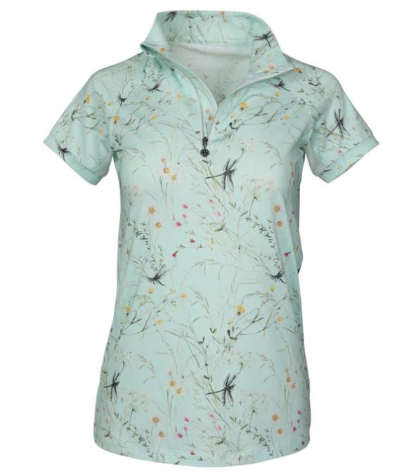 Dapplebay® Dragonfly Meadow 1/4 Zip Riding Top - Short Sleeve Shirt