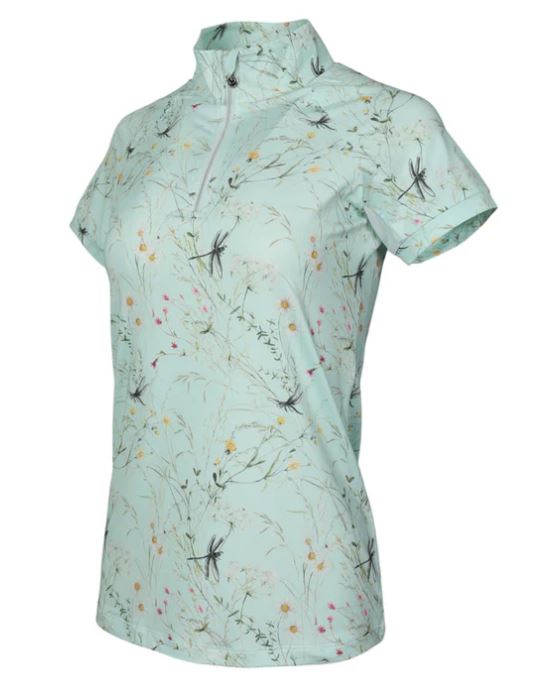 Dapplebay® Dragonfly Meadow 1/4 Zip Riding Top - Short Sleeve Shirt