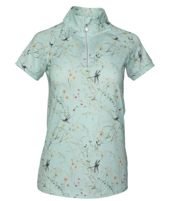 Dapplebay® Dragonfly Meadow 1/4 Zip Riding Top - Short Sleeve Shirt