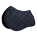 A dark navy blue quilted horse saddle pad with a diamond pattern, shown on a clean white background.
