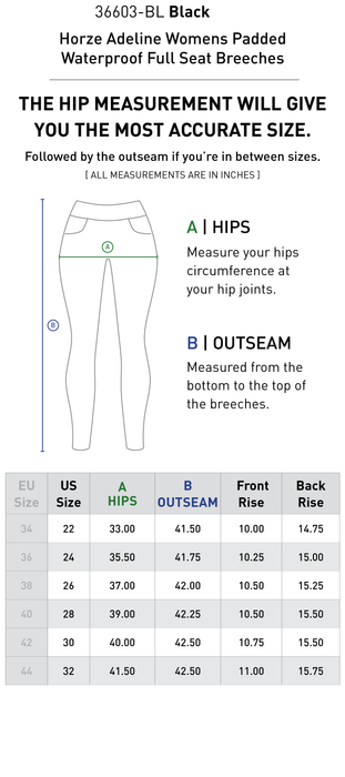 Horze Adeline Padded Waterproof Full Seat Breech- Ladies