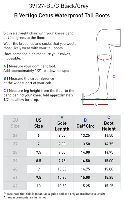 B Vertigo Cetus Waterproof Tall Boots- Ladies