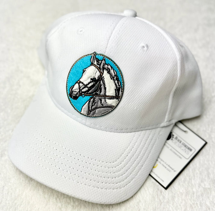 Black Stallion Designs Ball Cap- Horse Head Teal