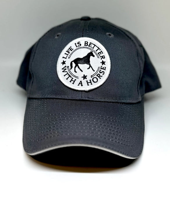 Black Stallion Designs Ball Cap- Life Is Better With Horses