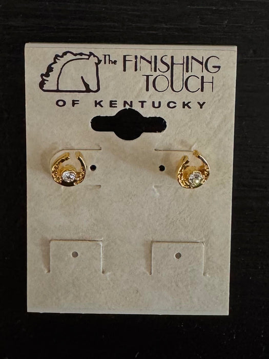 FT Earrings - Mini Horseshoe with crystal